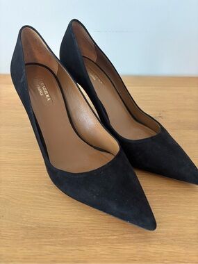 Aquazzura Black Suede Pointed-Toe Heels